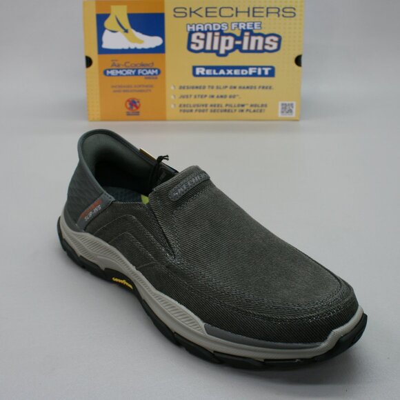 Skechers Men\'s 11 Relaxed Fit Respected Holmgren Slip-ins Charcoal Gray Sneakers main image 5